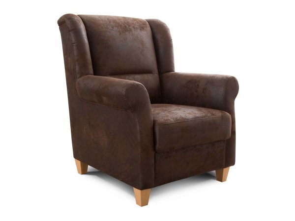 Hnědý taburet 59x59 FÜNEN v látce Antik chocco 17