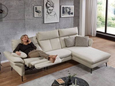 Rohová sedací souprava MONOPOLI s motorovou relaxační funkcí