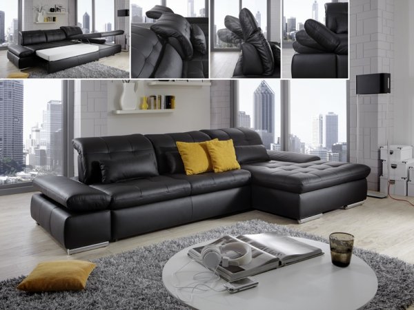 Kožená rohová sedací souprava SANTA LUCIA