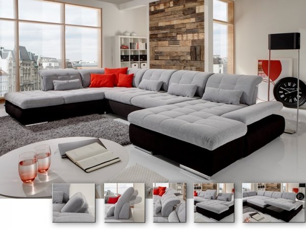 Rohová sedací souprava do tvaru U SANTA LUCIA