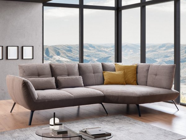 Manšestrová rohová sedací souprava DOVER