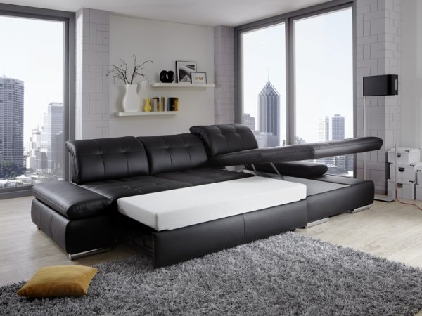 Kožená rohová sedací souprava SANTA LUCIA