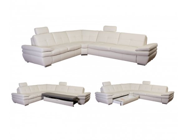 Luxusní kožená rohová sedací souprava ARGENTO