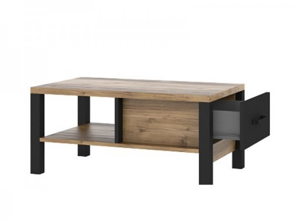 Nábytek do obývacího pokoje OLIN III Appenzellský smrk/černý mat