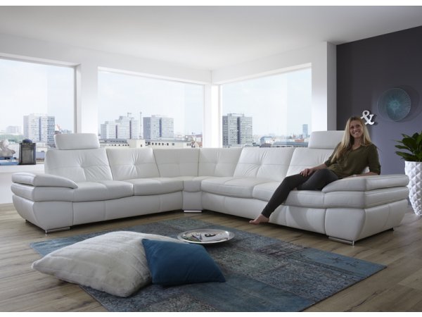 Luxusní kožená rohová sedací souprava ARGENTO