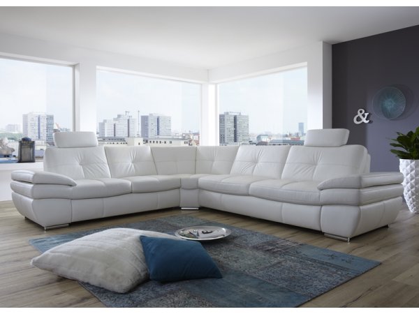 Luxusní kožená rohová sedací souprava ARGENTO