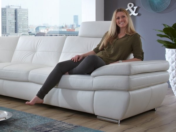 Luxusní kožená rohová sedací souprava ARGENTO