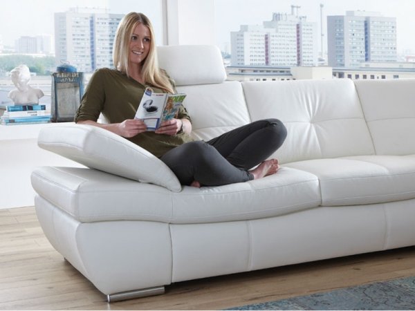 Luxusní kožená rohová sedací souprava ARGENTO