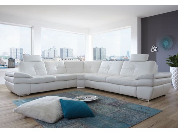 Luxusní kožená rohová sedací souprava ARGENTO