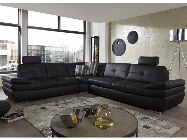 Luxusní kožená rohová sedací souprava ARGENTO