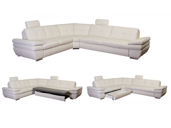 Luxusní kožená rohová sedací souprava ARGENTO