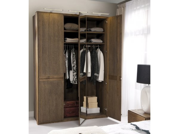 Dubová šatní skříň se zrcadlem ATLANTA typ 03 dub přírodní