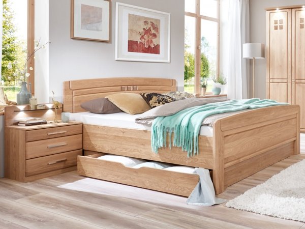 Postel s úložným prostorem CORTINA180x200 cm dub masiv