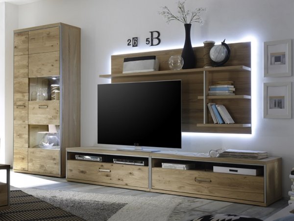 Televizní komoda ESPERO (typ 30) dub sukatý bělený