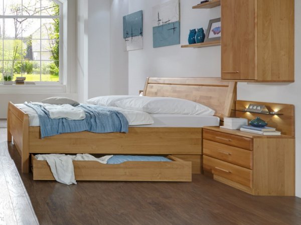 Postel s úložným prostorem v. 43 cm TOLEDO olše
