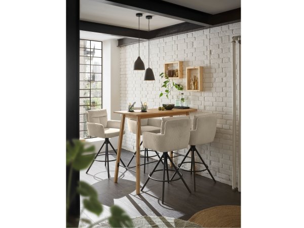 Barová otočná židle Sofia manšestrová krémová