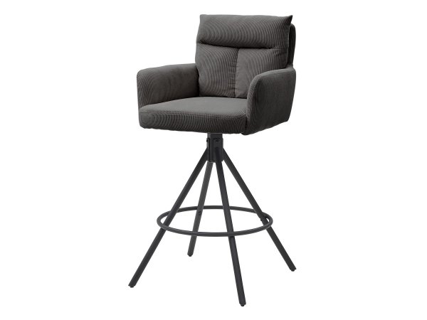 Barová otočná židle Sofia manšestrová šedá
