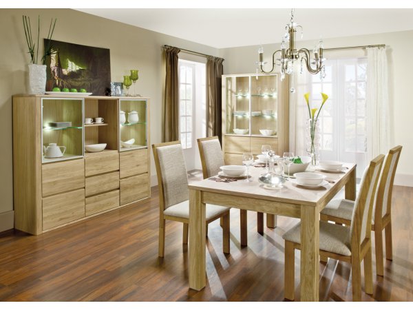 Dubový jídelní stůl rozkládací 120/180x90 ATLANTA typ 40 dub přírodní