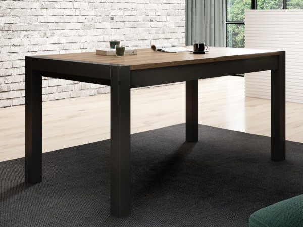 Rozkládací jídelní stůl (typ 92) AKTIV 160-200-240x90 dub Taurus/černý mat