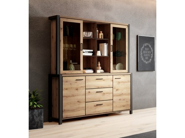 Nábytek do jídelny a obývacího pokoje AKTIV dub Taurus/černý mat