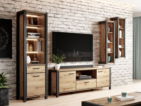 Nábytek do obývacího pokoje AKTIV 2 dub Taurus/černý mat