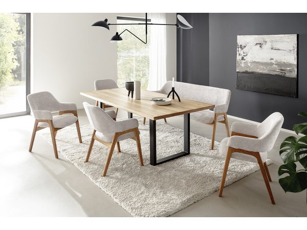 Jídelní dubová židle ALPENA, světle šedá