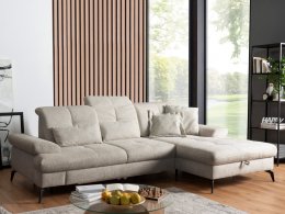 Rohová sedací souprava s nastavitelnou hloubkou sedáku AMICA