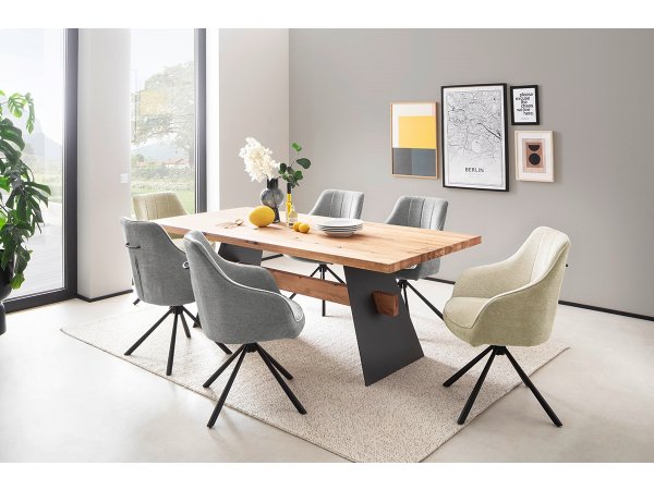 Jídelní otočná židle KASAMA s područkami hellgrau