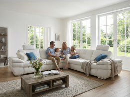 Luxusní kožená rohová sedací souprava ARGENTO