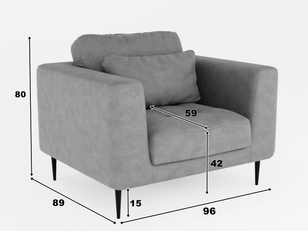 Rozkládací pohovka + křeslo LUIZ