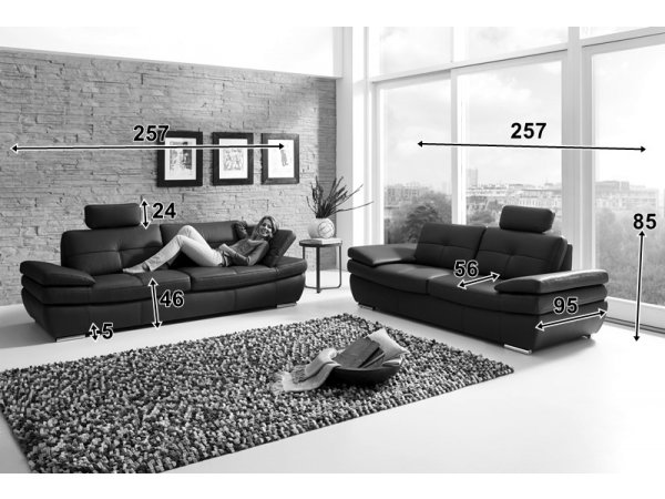 Luxusní kožená sedací souprava 2+2 ARGENTO