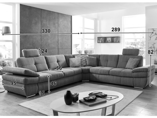 Luxusní rohová sedací souprava ARGENTO