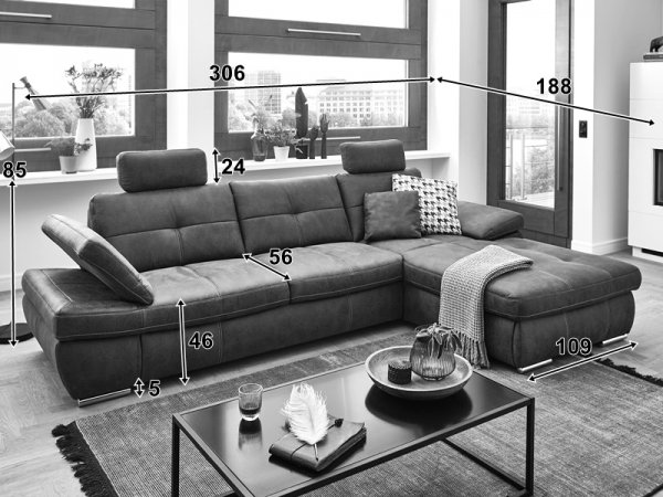 Rohová sedací souprava ARGENTO