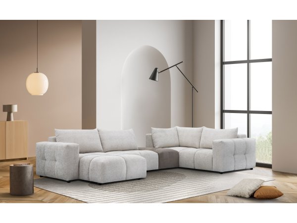 Stylová rohová sedací souprava ve tvaru U ARNES