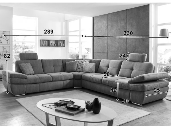 Luxusní kožená rohová sedací souprava ARGENTO