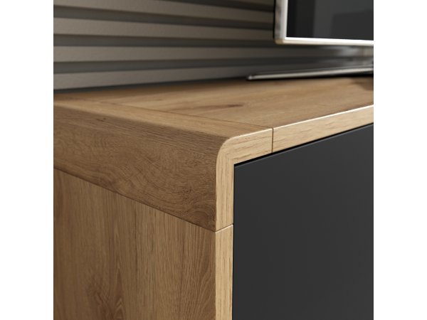 Nábytek do obývacího pokoje ASTON 2 dub Taurus/černá supermat