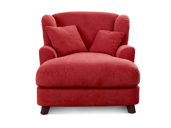 Longchair ve skandinávském stylu - prodloužené křeslo ASADO v červené barvě