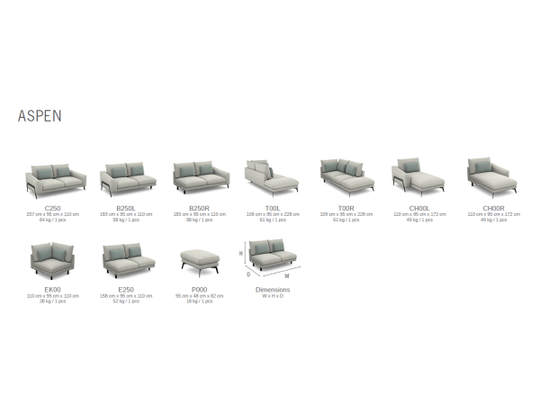 Stylová rohová sedací souprava ASPEN