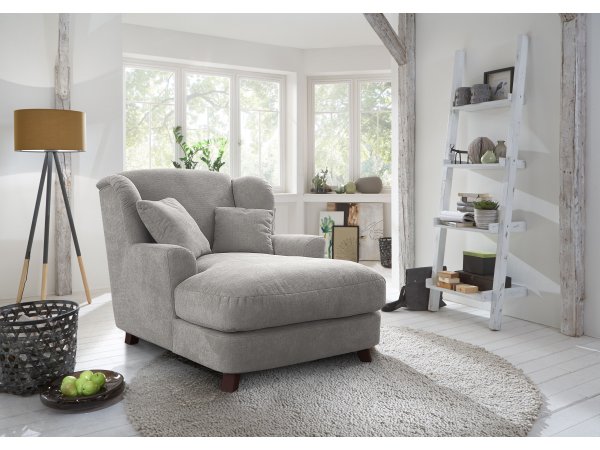 Světle šedé prodloužené křeslo ASADO