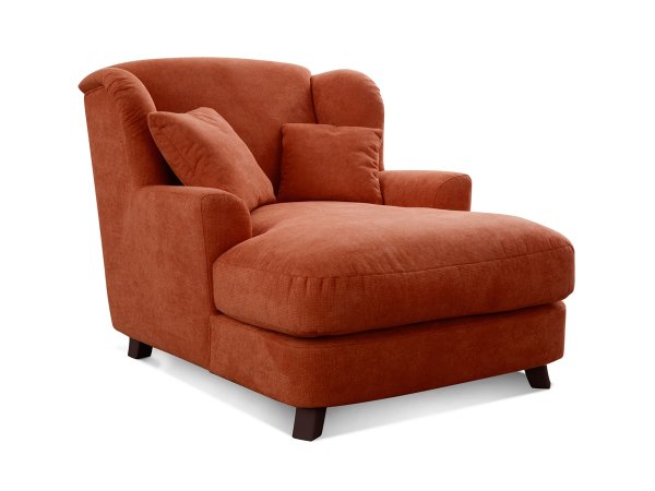 Longchair ve skandinávském stylu - prodloužené křeslo ASADO XC v cihlové barvě