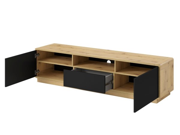 Nábytek do obývacího pokoje ASTON 2 dub Taurus/černá supermat