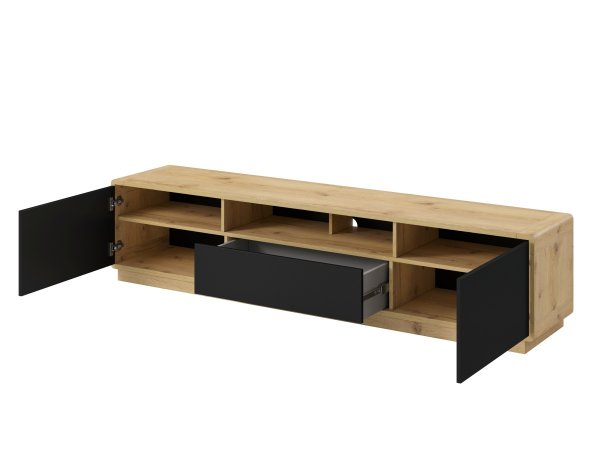 Televizní komoda ASTON dub Taurus/černá supermat typ 40
