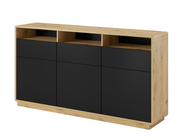 Komoda do obývacího pokoje ASTON dub Taurus/černá supermat typ 26