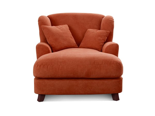 Longchair ve skandinávském stylu - prodloužené křeslo ASADO XC v cihlové barvě