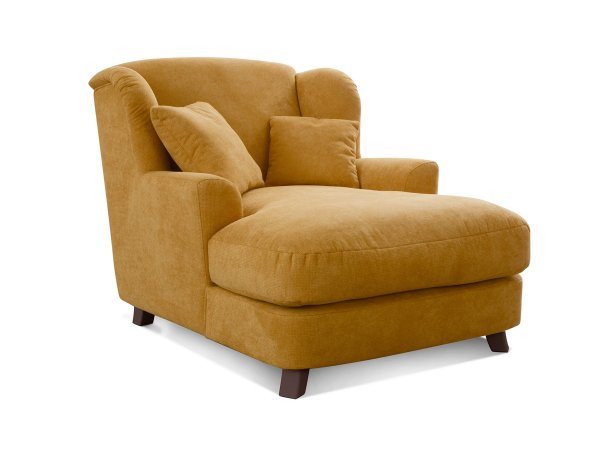 Longchair ve skandinávském stylu - prodloužené křeslo ASADO v hořčicové barvě