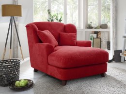 Longchair ve skandinávském stylu - prodloužené křeslo ASADO v červené barvě