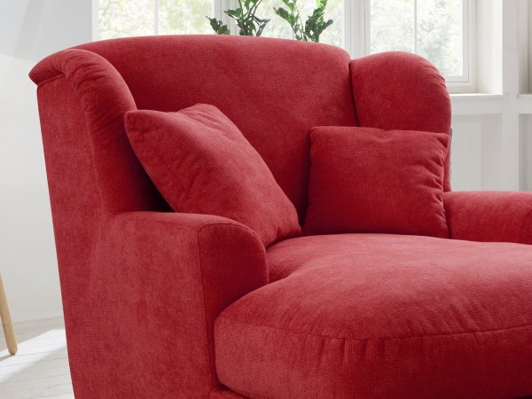 Longchair ve skandinávském stylu - prodloužené křeslo ASADO v červené barvě