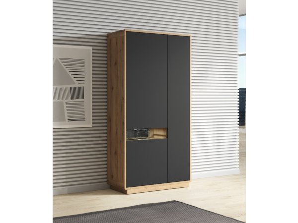 Nábytek do obývacího pokoje ASTON 2 dub Taurus/černá supermat