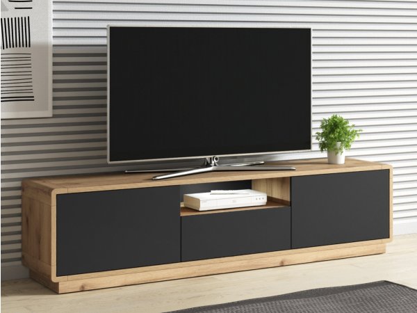 Nábytek do obývacího pokoje ASTON 2 dub Taurus/černá supermat