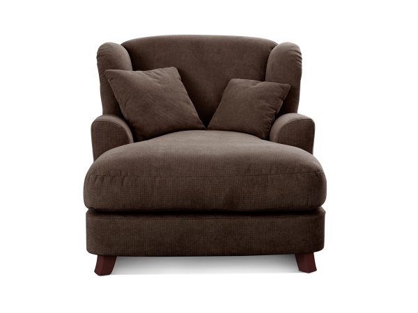 Longchair ve skandinávském stylu - prodloužené křeslo ASADO v kávové barvě